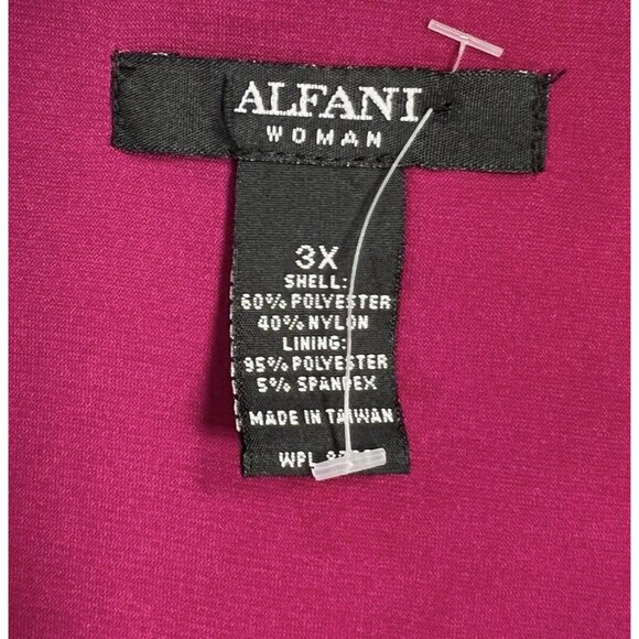 NWT Alfani Blouse Plus 3x Magenta Lace Bell Sleeves V Neck Stretch - Picture 12 of 15